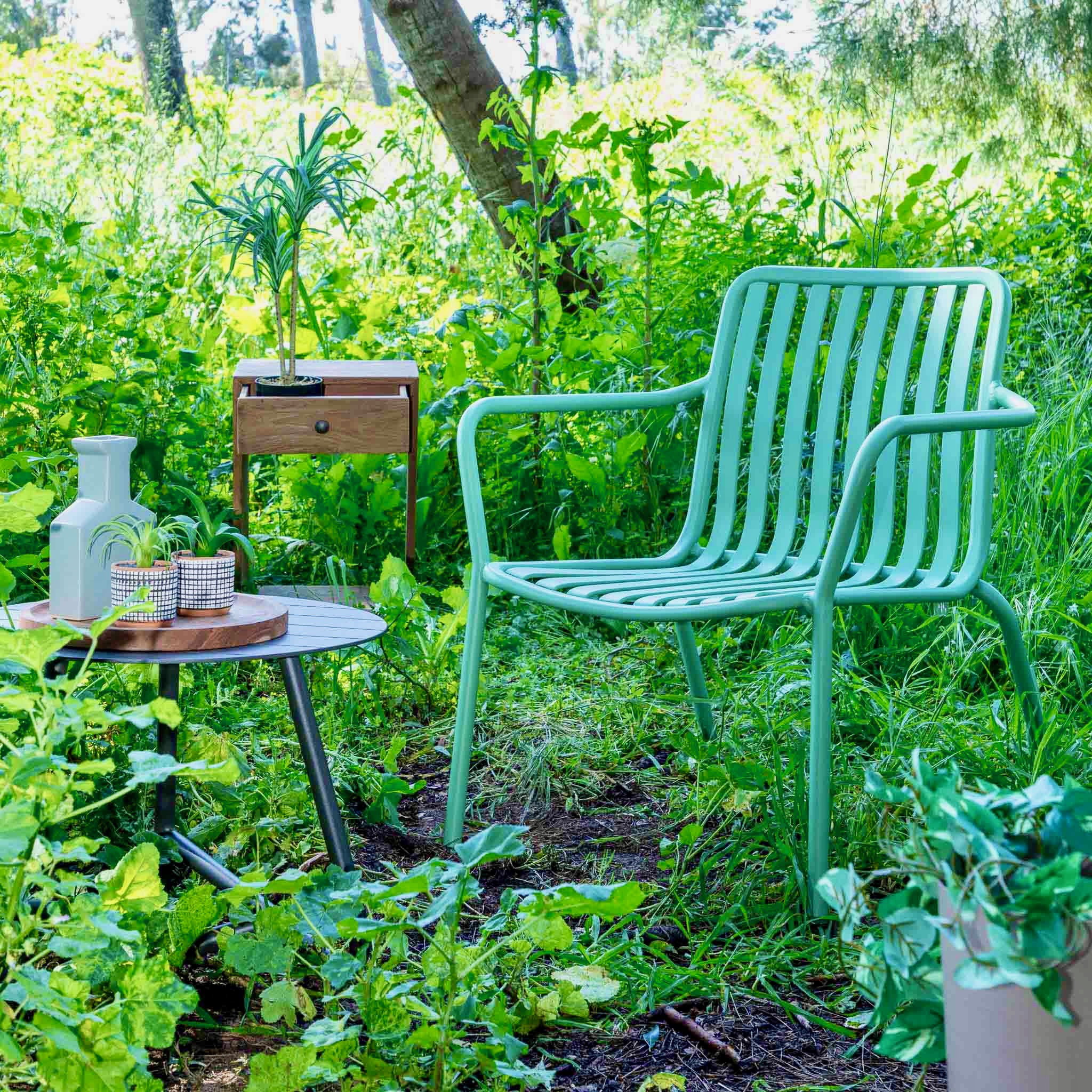 כסא אלומיניום ירוק לגינה ולמרפסת