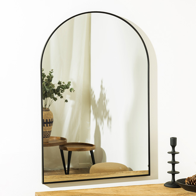 מראה פנים עיצוב נורדי אלומיניום שחור