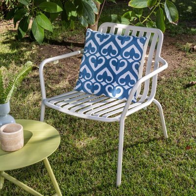 כיסא מעוצב לגינה אלומיניום עמיד לחוץ ישיבה נמוכה