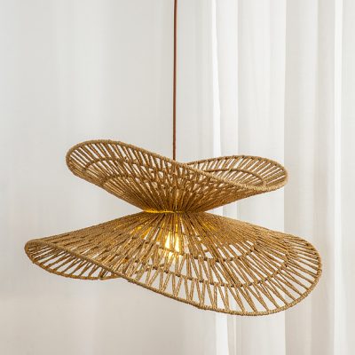 מנורת תליה בעיצוב בוהו שיק מנורת ראטן תאורה חמה