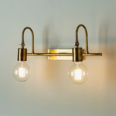 תאורת קיר אווירה חמה תאורה מעוצבת פליז נורות חשופות