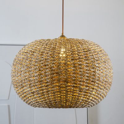 תאורת תלויה מעוצבת עיצוב בוהו שיק אהיל קלוע צמה תאורה חמה