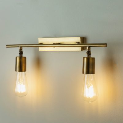 זרוע קיר כפולה פליז איכותי נורות חשופות תאורה מעוצבת