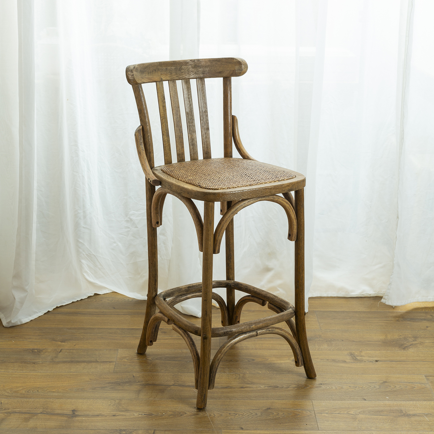 כסא בר דגם 4 פסים טבעי