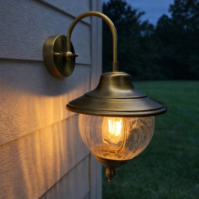 תאורת גינה אטומה למים פליז איכותי זכוכית שקופה