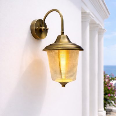 תאורת גינה מעוצבת פליז איכותי וזכוכית אטומה למים