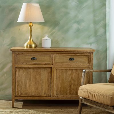 שידת כניסת מעוצבת עיצוב כפרי דלתות עץ מלא אחסון