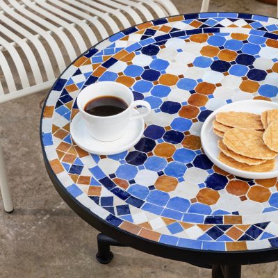 שולחן פסיפס מעוצב ישיבה נמוכה פסיפס עבודת יד