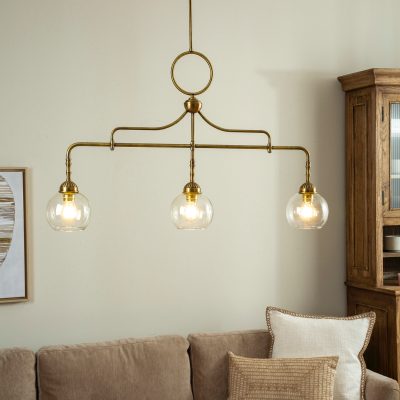 שנדליר פליז וזכוכית מעוצב תאורה מרכזית לסלון