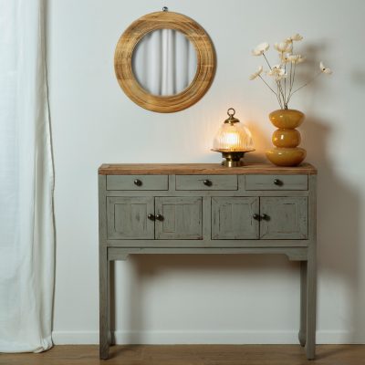 מראת עץ מעוצבת מראת פנים לבית מסגרת עץ טבעי