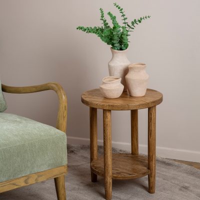 שולחן קפה מעוצב עץ מלא אקססוריז עיצוב כפרי