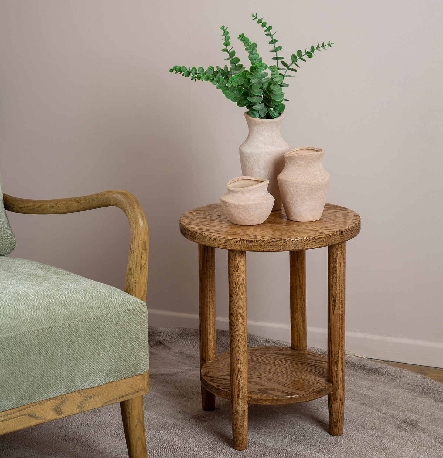 שולחן קפה מעוצב עץ מלא אקססוריז עיצוב כפרי