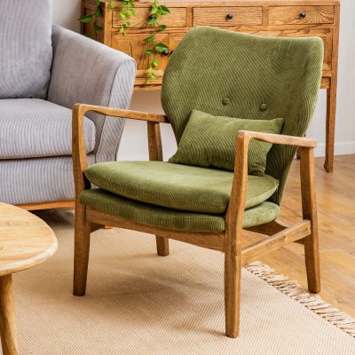 כורסא בעיצוב כפרי כריות מרופדות קורדרוי כרית נוי