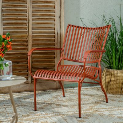 ריהוט גן מעוצב לחצר כיסא אלומיניום ישיבה נמוכה