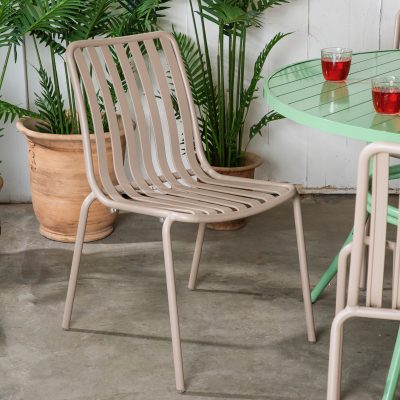 כיסא אלומיניום עיצוב נקי משענת פסים אלומיניום עמיד