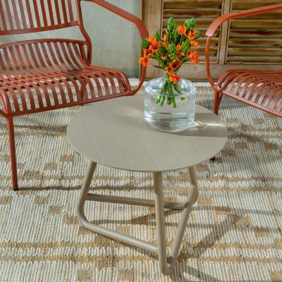 שולחן אלומיניום עגול ריהוט גן מעוצב חאקי