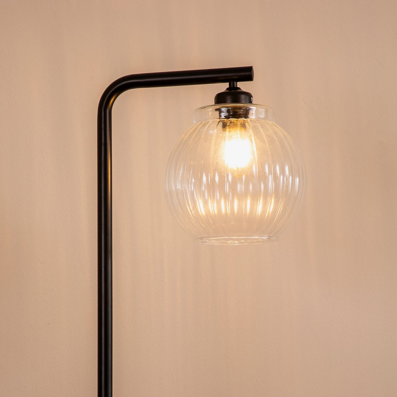 מוט פליז איכותי תאורה עומדת זכוכית פסים שקופה