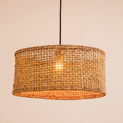 תאורה תלויה בעיצוב בוהו אהיל צמה טבעי עיצוב בוהו